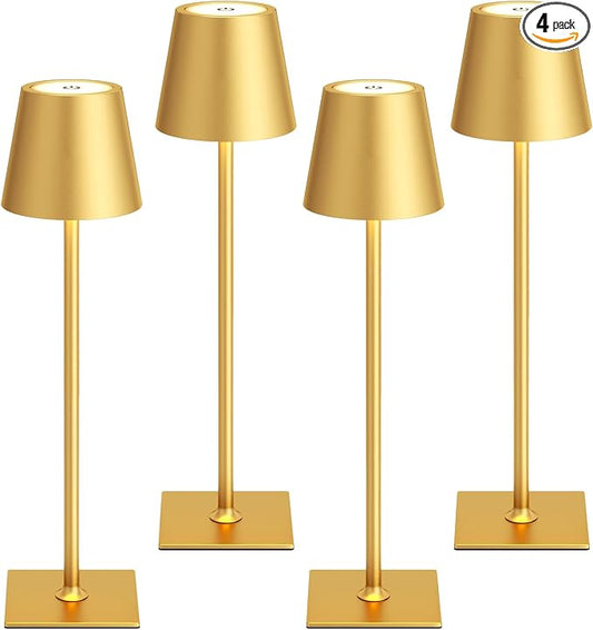 Kakanuo Gold Cordless Rechargeable Table Lamp 5000mAh Battery Operated Lamps by KakanuoLightings