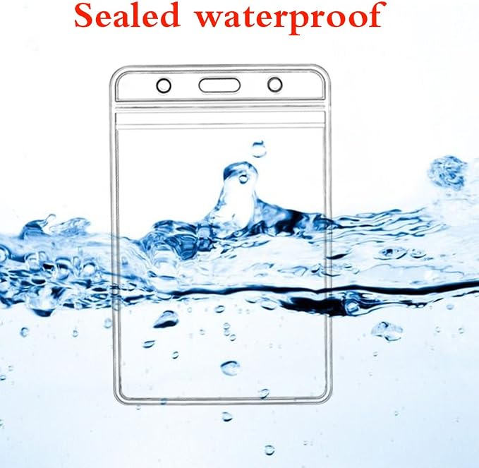 Vertical ID Badge Holders Sealable Waterproof Clear Plastic Holder, Fits - Image 5