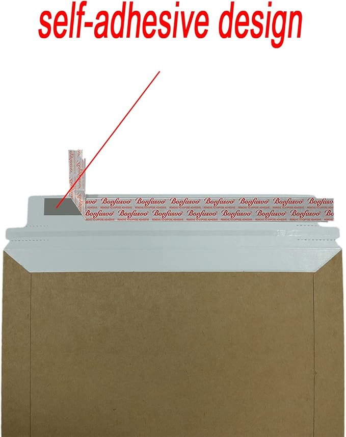 Bonfasvo Rigid Mailers 30 Pack 9.5 x 12.5 inches Brown Self Seal Stay Flat Bulk - Image 4