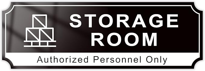 Storage Room Door Sign for Business, Self-Adhesive Durable Modern Storage Room by LUHIMO