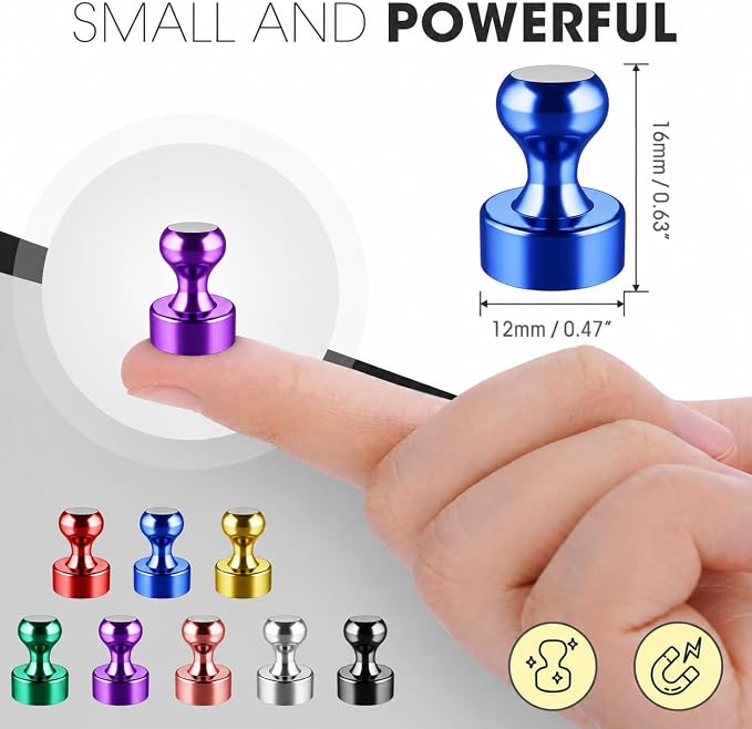 Grtard 48 Pack Colorful Magnetic Push Pins, Fridge Magnets - Image 4