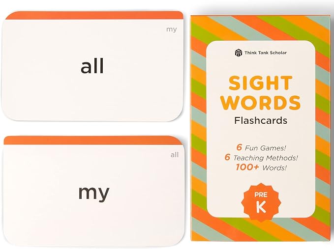 Award-Winning Pre-K Sight Words Flash Cards – 100+ Dolch & Fry High-Frequency by ThinkTankScholar