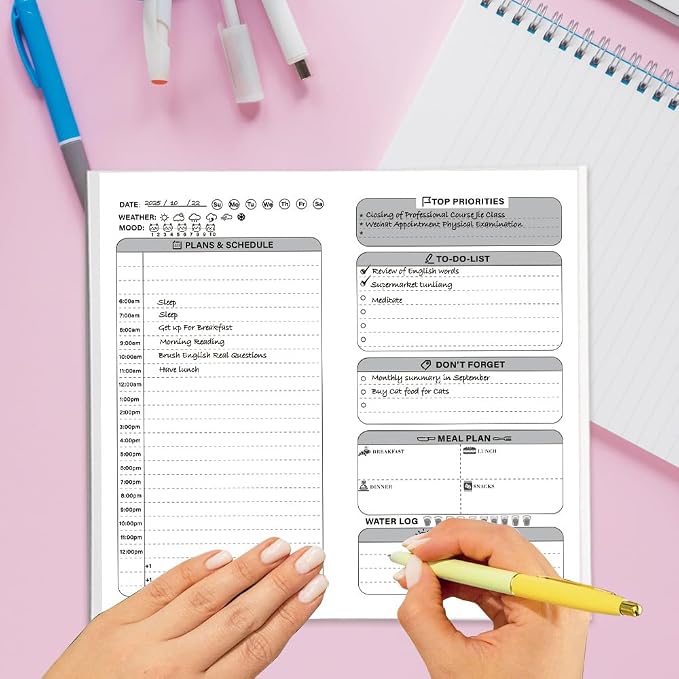 Travelers Notebook Inserts, Undated Daily Planner, Hourly Schedule Appointment - Image 5