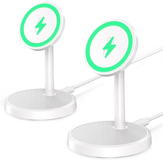 Magnetic Wireless Charger iPhone, 2 Pack 15W Fast Mag-Safe Charger Stand by Xiauodo