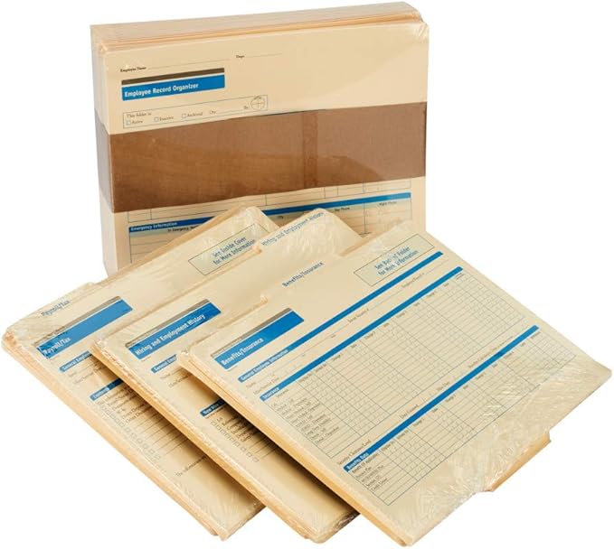 ComplyRight Employee Record Organizer 3-Folder Set, Document Filing Folder by ComplyRight
