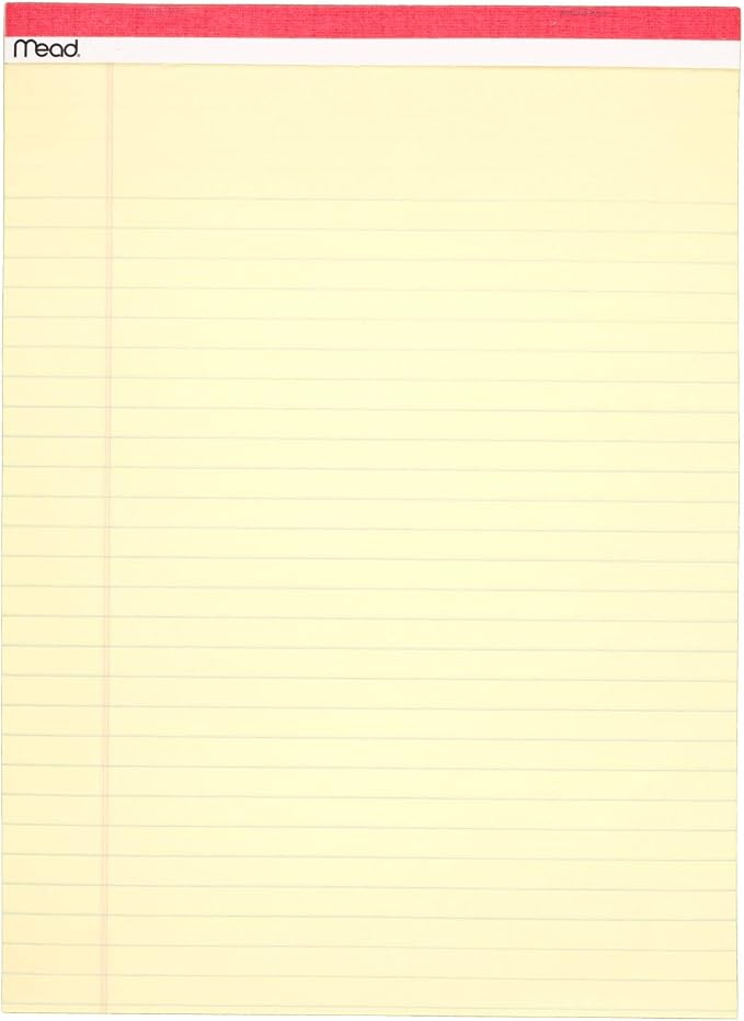 Mead Legal Pads, Wide Ruled Paper, 8-1/2" x 11-3/4", 50 Sheets, Steno Pads - Image 2