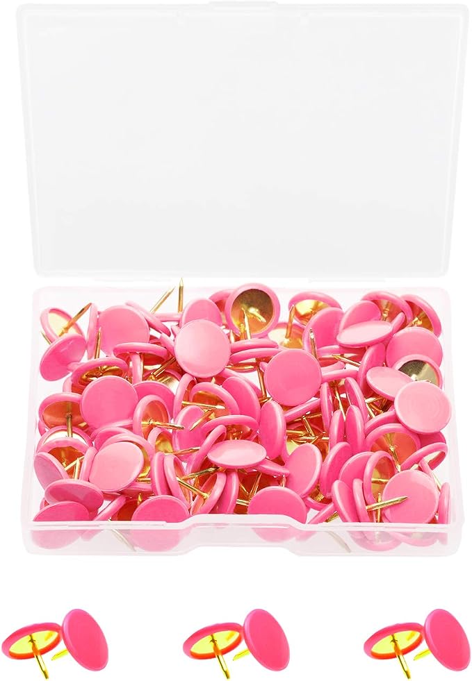 Tupalizy 120PCS Flat Plastic Round Head Map Thumb Tacks Push Pins by Tupalizy