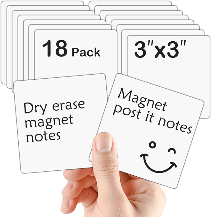 18 Packs Reusable Magnetic Sticky Notes, Door by Unknown