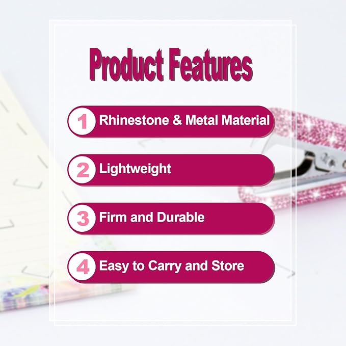 Multibey Rhinestone Staple Remover, Handmade Bling Crystal Cute Remover Tool - Image 4