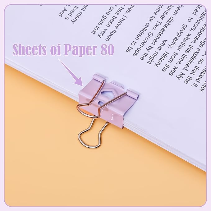 BAYTORY 24Pcs Pastel Binder Clips, 1.25 Inch Medium Binder Clips, - Image 5