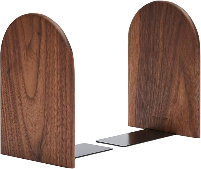 Pandapark Wood Bookends, Non-Skid Bookend by Pandapark