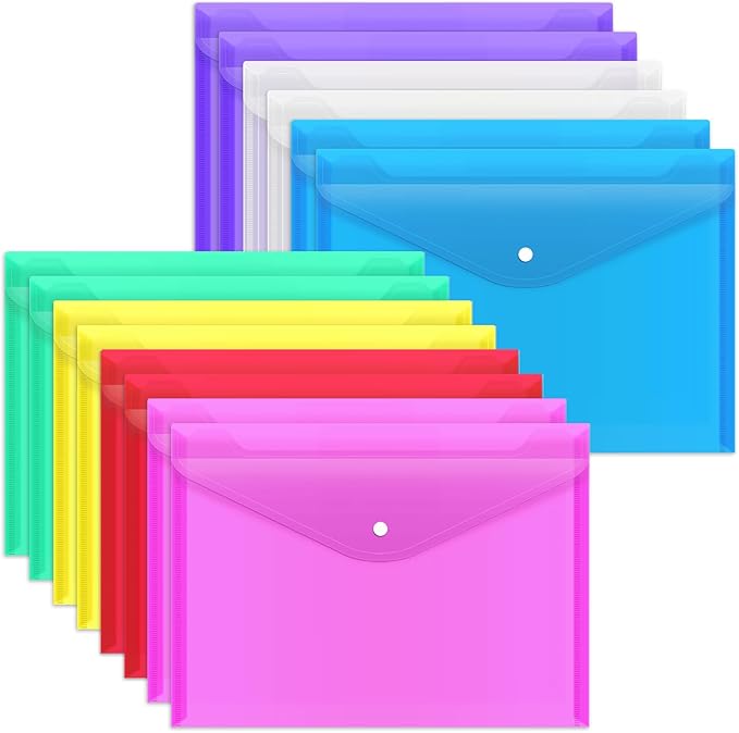 EOOUT 14pcs Plastic Envelopes, Plastic Folders by EOOUT