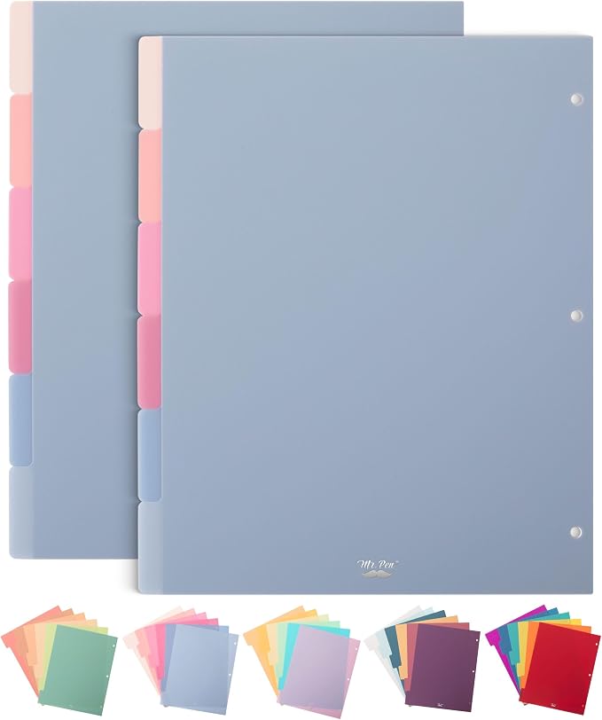 Mr. Pen- Dividers for 3 Ring Binder, 2 Sets, 6 Pack/Set, Binder Dividers by MrPen