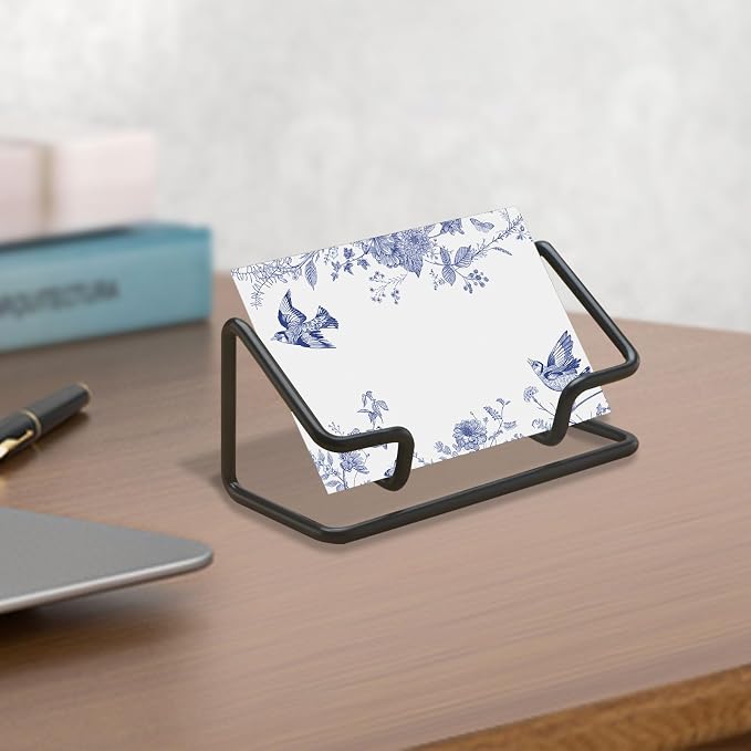 2 Pack Business Metal Business Card Holder office decor Card Holder Desk Display - Image 8
