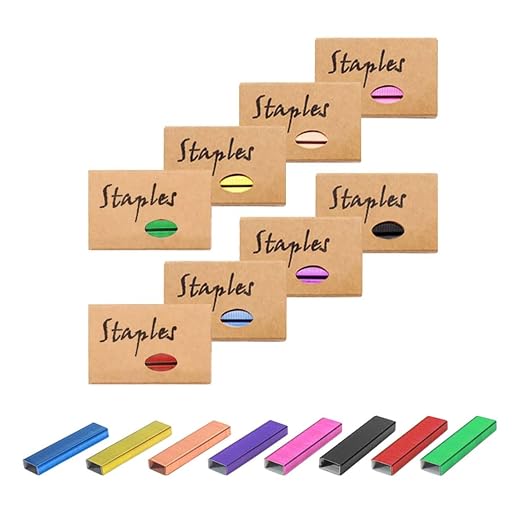 Colorful 26/6 Standard Staple Set 12mm Width 1000/Box 8 Boxes/Pack 8000 Count by MEIYITIAN
