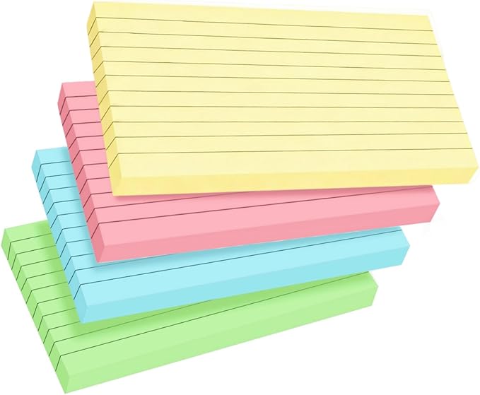 200 Count Colored Index Cards 3x5 Inch Ruled Flashcards Notecards 4 Color by Unknown