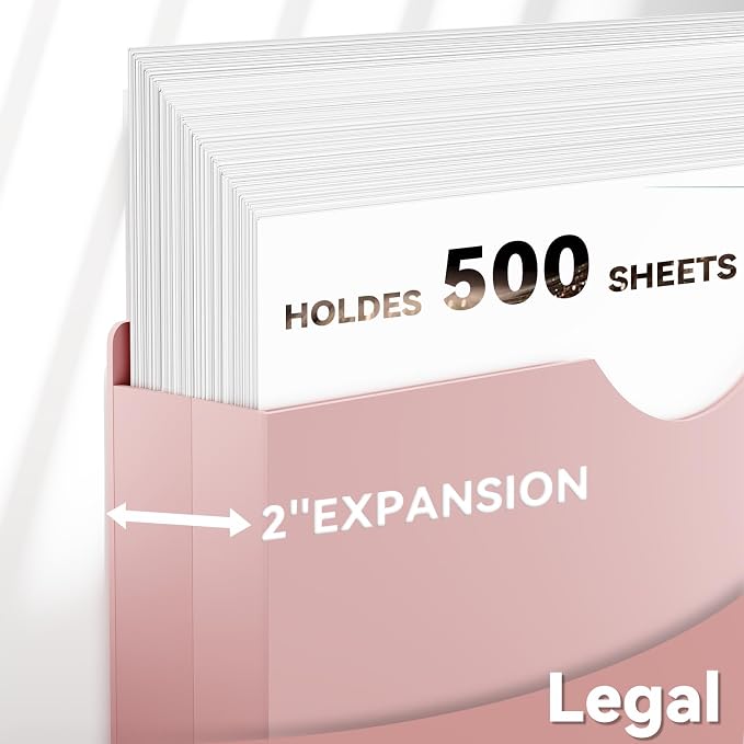 Plastic 2 Inch Manila File Jackets, Legal Size, 12 Pack Manilla Pocket Folders - Image 4