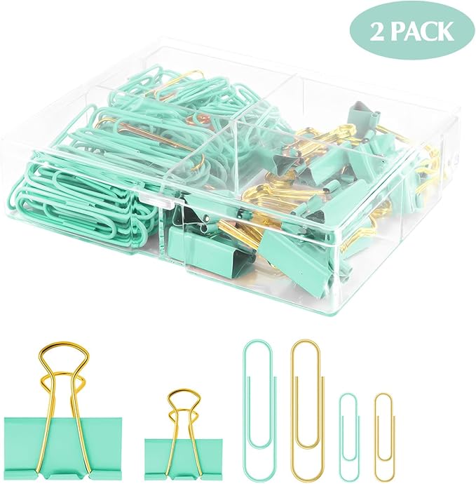 Cute Paper Clips Binder Clips Combo Set, Cute Office Supplies Set - Image 8