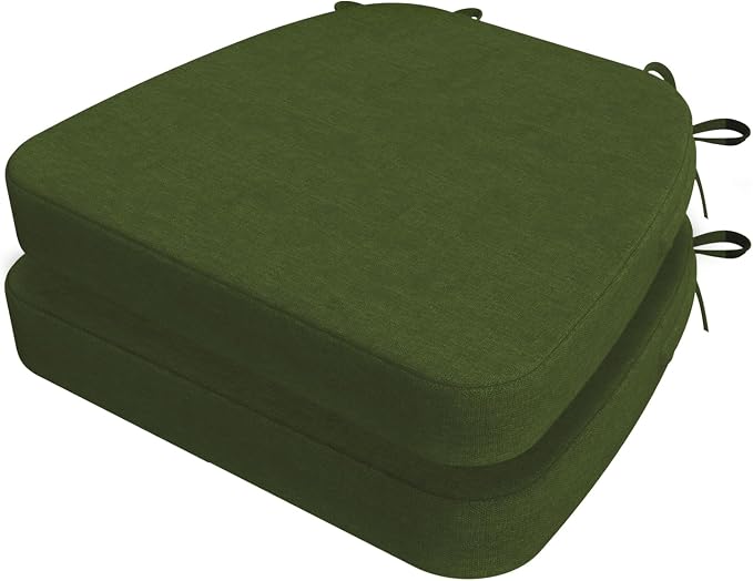AAAAAcessories D-Shaped Chair Cushions, Machine-Washable Cover, Dark Olive Green by AAAAAcessories