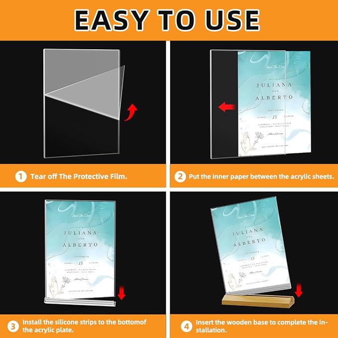 3 Pack Acrylic Sign Holder 8.5 x 11 Inch - Image 5