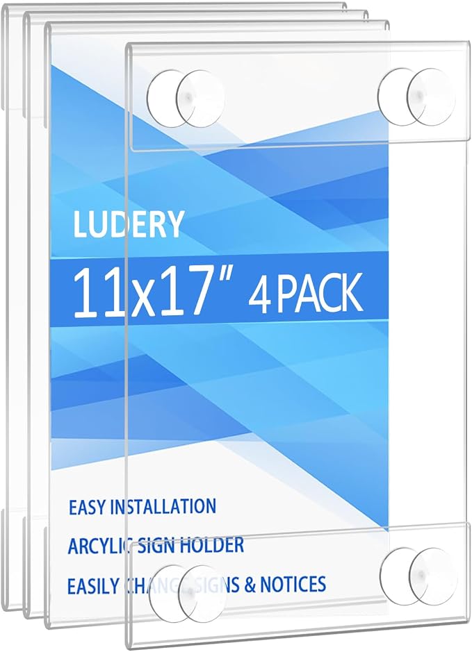 Acrylic Window Sign Holder 11x17 by Ludery