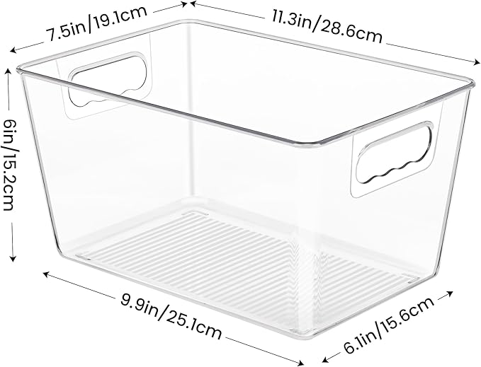 YIHONG 8 Pack Clear Pantry Organizer Bins, Plastic Storage Containers - Image 2