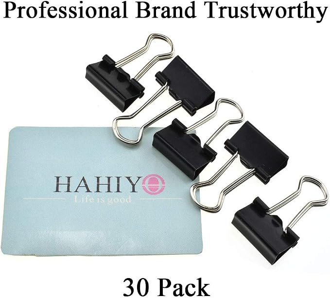 HAHIYO Binder Clips Paper Clamps Spring Steel Sturdy Small 0.75 inches Width - Image 8