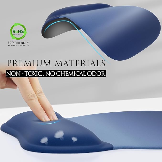 MROCO Ergonomic Mouse Pad with Gel Wrist Rest, 9.4 x 8.1 in, Gel Wrist Comfort - Image 5