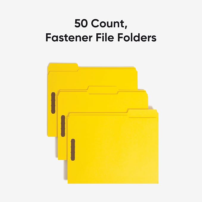 Smead Fastener File Folders, Reinforced 1/3-Cut Tabs, 2 Fasteners, Letter Size - Image 3