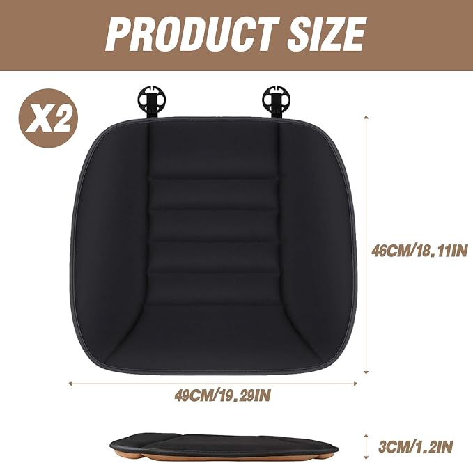 MYFAMIREA 2PCS Car Seat Cushion Pad 1.2" Thick Comfort Seat Protector - Image 8