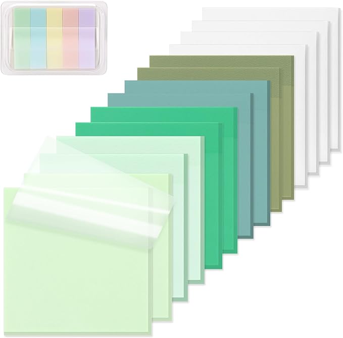 ‎SYMDROMIA Transparent Sticky Notes, 800 Sheets Forest Green by SYMDROMIA