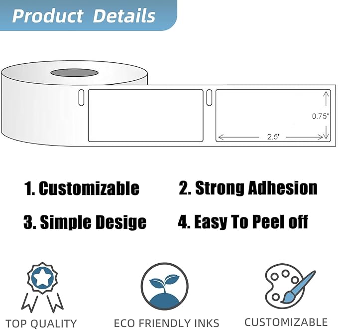 Address Labels Personalized Return Address Labels, 2.5" x 0.75" Custom Mailing - Image 2