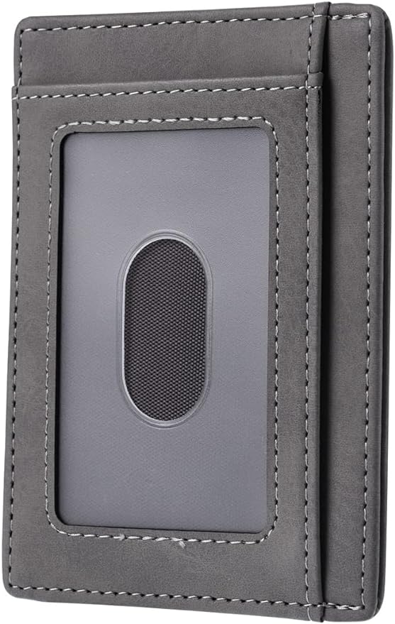 Travelambo Slim Wallet Front Pocket Minimalist Leather RFID Blocking Medium Size - Image 3