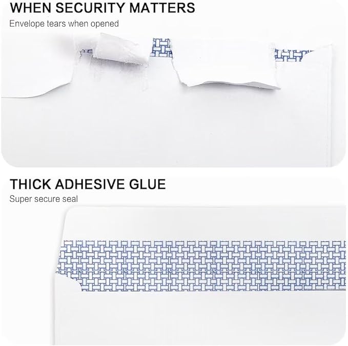 HERKKA #10 Security Self-Seal Envelopes, No.10 Windowless Bussiness Envelopes - Image 4
