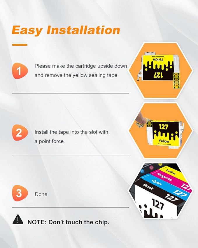 MILEKO 127XL Ink Cartridge Remanufactured Replacement for Epson 127 XL Ink Cartridges T127 Ink for Workforce 60 545 845 645WF-3540 WF-3530 WF-3520 WF-7010 WF-7510 Stylus NX530 NX625 Printer (5 Pack)-DeskLoop Office