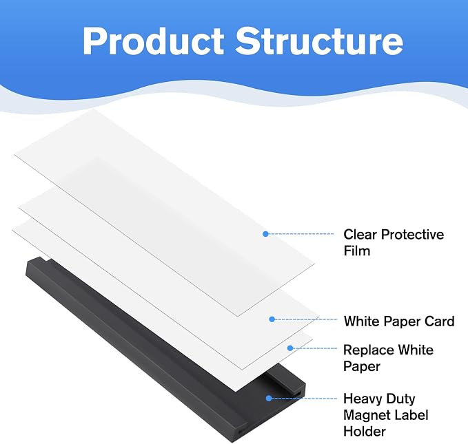 MaxGear 100 Pack C Channel Magnetic Label Holders, 1 x 3" | Magnetic Labels - Image 3