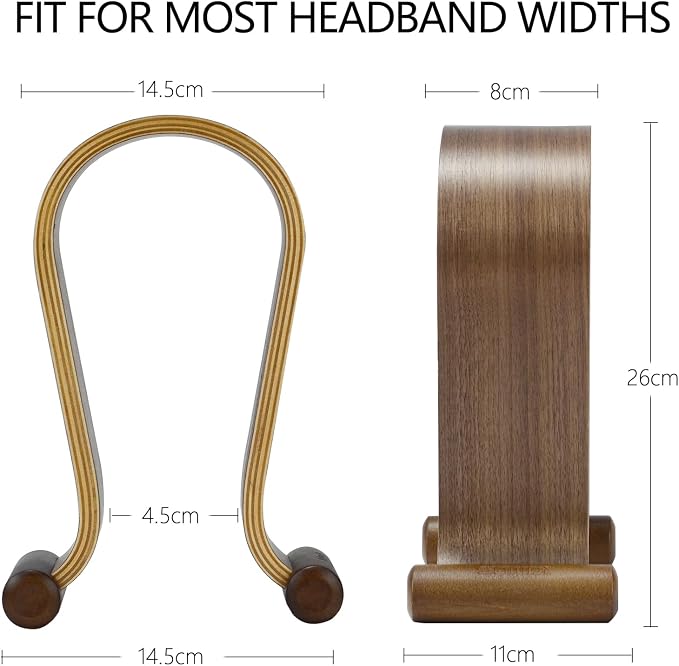 SAMDI Wood Headphone Stand, Headphone Holder Wood Headset Stand Compatible - Image 4