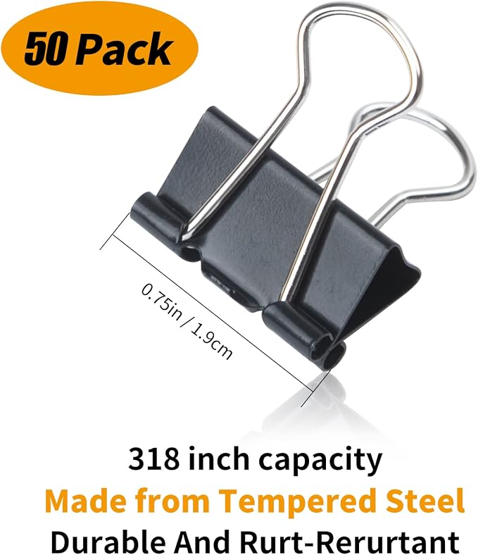 50 Pcs Small Binder Clips for Paperwork, Bookmark and Cable Management - Image 3