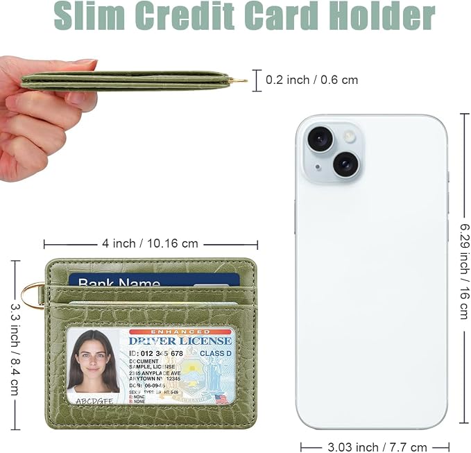 Slim Credit Card Holder Crocodile Wallet Women Thin Alligator Wallets RFID - Image 3