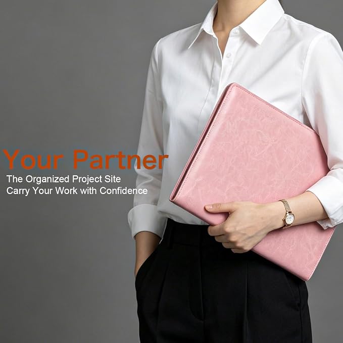 Padfolio Portfolio Binder, Faux Leather Folder, Resume Interview Legal Document - Image 6
