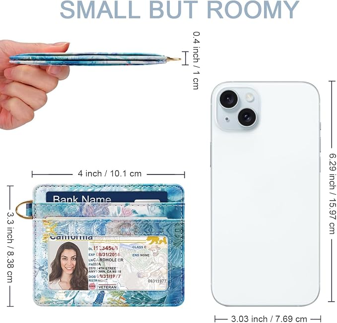 Slim Credit Card Holder Wallet RFID Blocking Minimalist Wallets Lightweight - Image 2