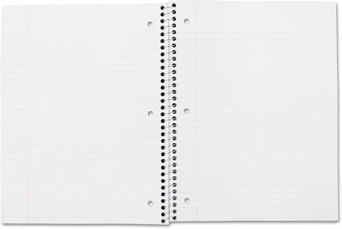 Mead Spiral Notebook, 1 Subject, Wide Ruled Paper, 100 Sheets, 10-1/2" x 8" - Image 2