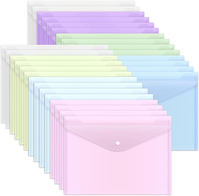 EOOUT 28pcs Plastic Envelopes, Plastic Folders by EOOUT