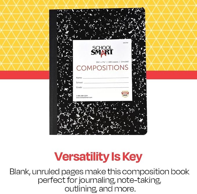School Smart Hard Cover Composition Book, 9-3/4 x 7-1/2 Inches, 100 sheets - Image 9