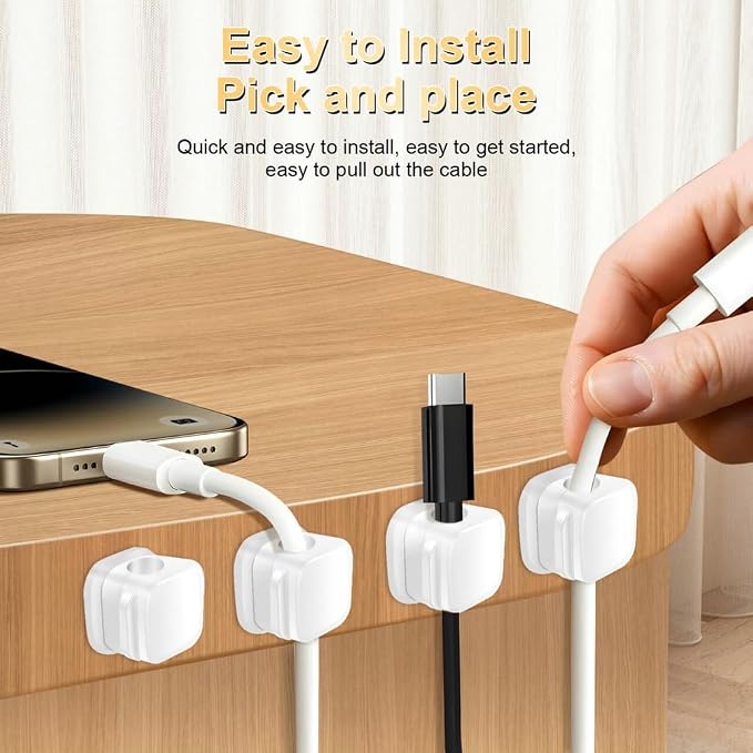 18 Pack Cord Organizer Holder, Magnetic Cable Clips Management, Easy Adhesive - Image 6