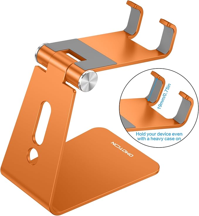 OMOTON Adjustable Cell Phone Stand, Aluminum Desktop Cellphone Stand - Image 2