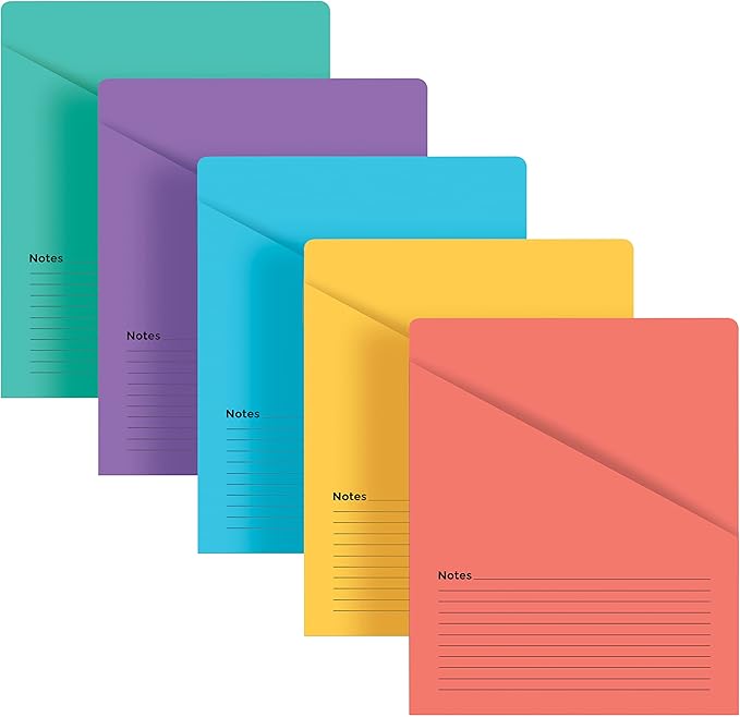 Better Office Products Lined Vertical Slash Pocket File Folders, 25 Pack by BetterOfficeProducts