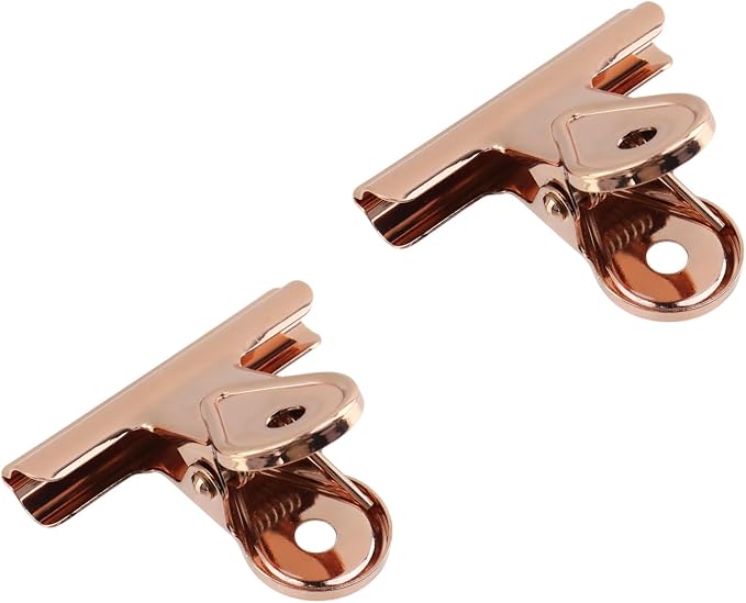 Xiaoyztan Mini Clips, 50mm Wide Rose Gold Bulldog Clips Paper Clip Binder Bull - Image 3