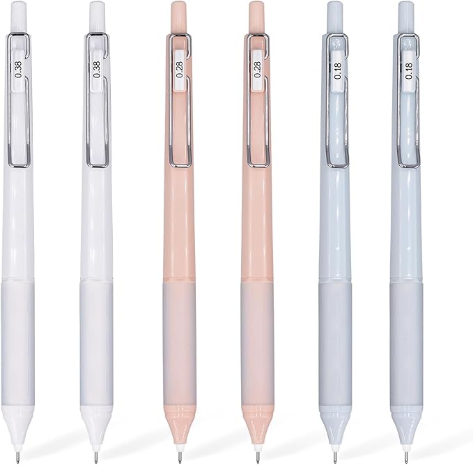6pcs Gel Pen set, Retractable Cute Pens by UPENOTE