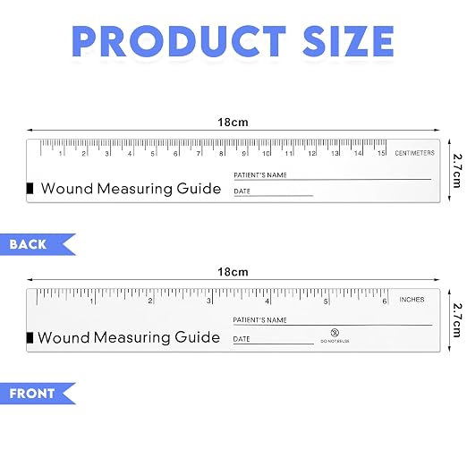 250 Pcs Wound Ruler 6 Inch Wound Measuring Tape Paper Guide Ruler Double Sided - Image 2